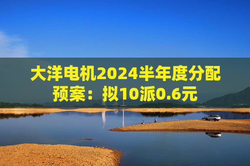 大洋电机2024半年度分配预案：拟10派0.6元