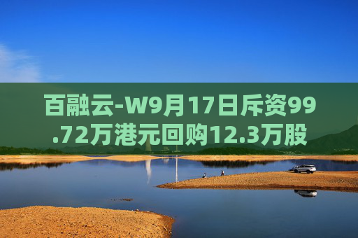 百融云-W9月17日斥资99.72万港元回购12.3万股